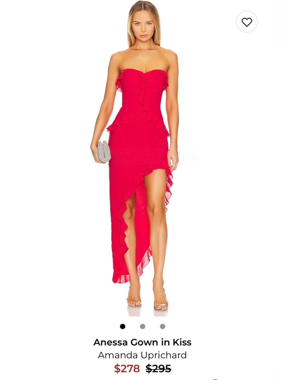 Amanda Uprichard Pink Ruffle High-Low Dress.